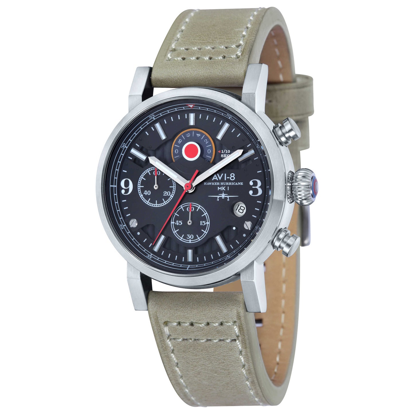 Front view of AVI-8 Hawker Men's Japanese Quartz (Battery-Powered) Watch AV-4041-02