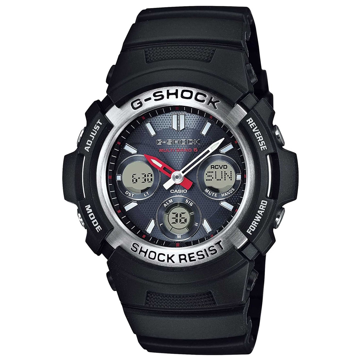 Front view of Casio G-Shock Men's Quartz Watch AW-590-1AHDR