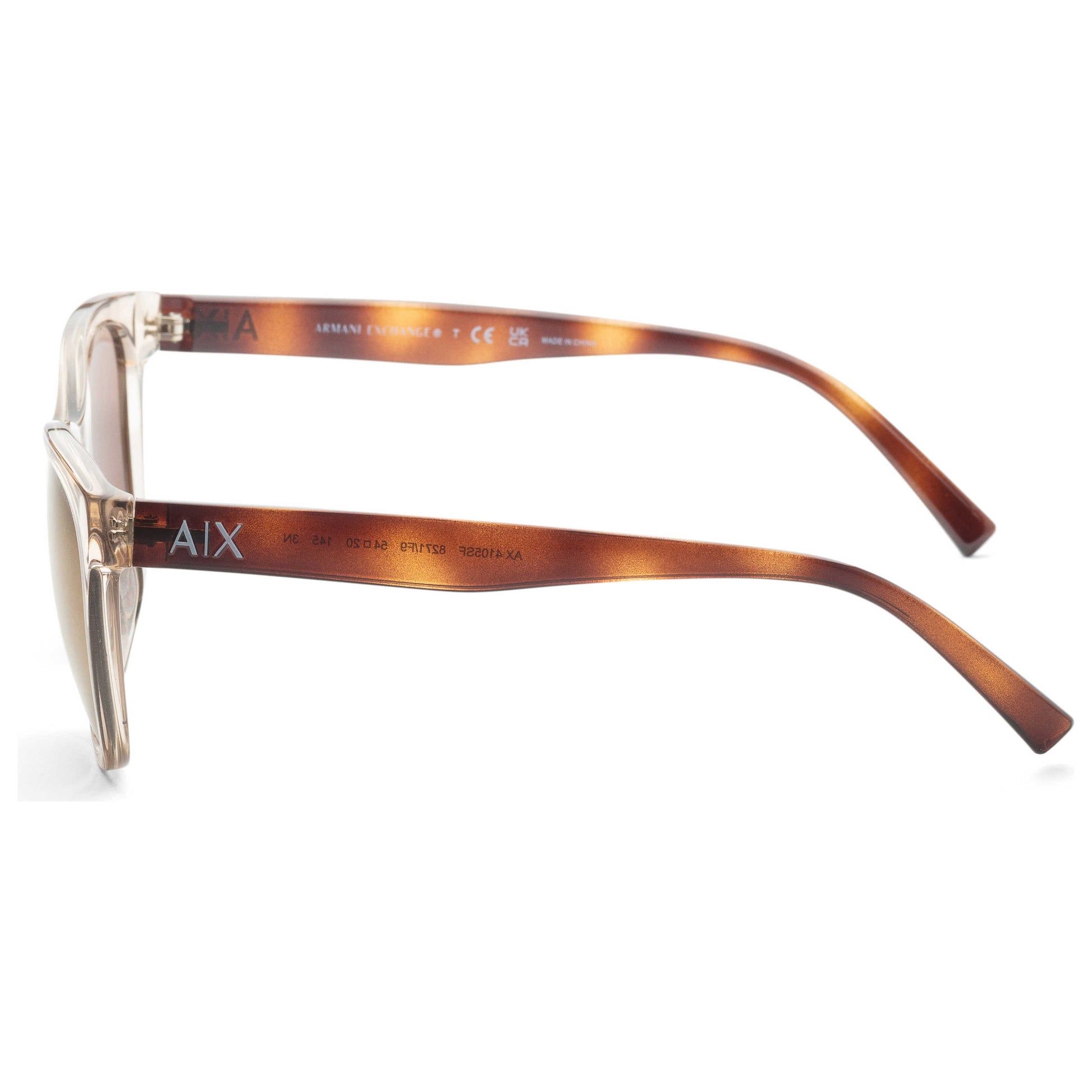 Left view of Armani Exchange Fashion Women's Sunglasses AX4105SF-8271F9