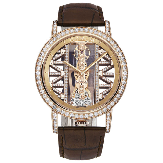 Front view of Corum Golden Bridge Men's Manual-Wind Watch B113/03090