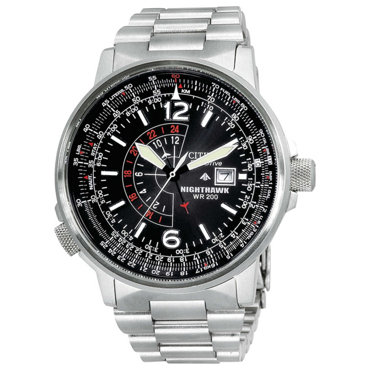 Front view of Citizen Nighthawk Men's Watch BJ7000-52E