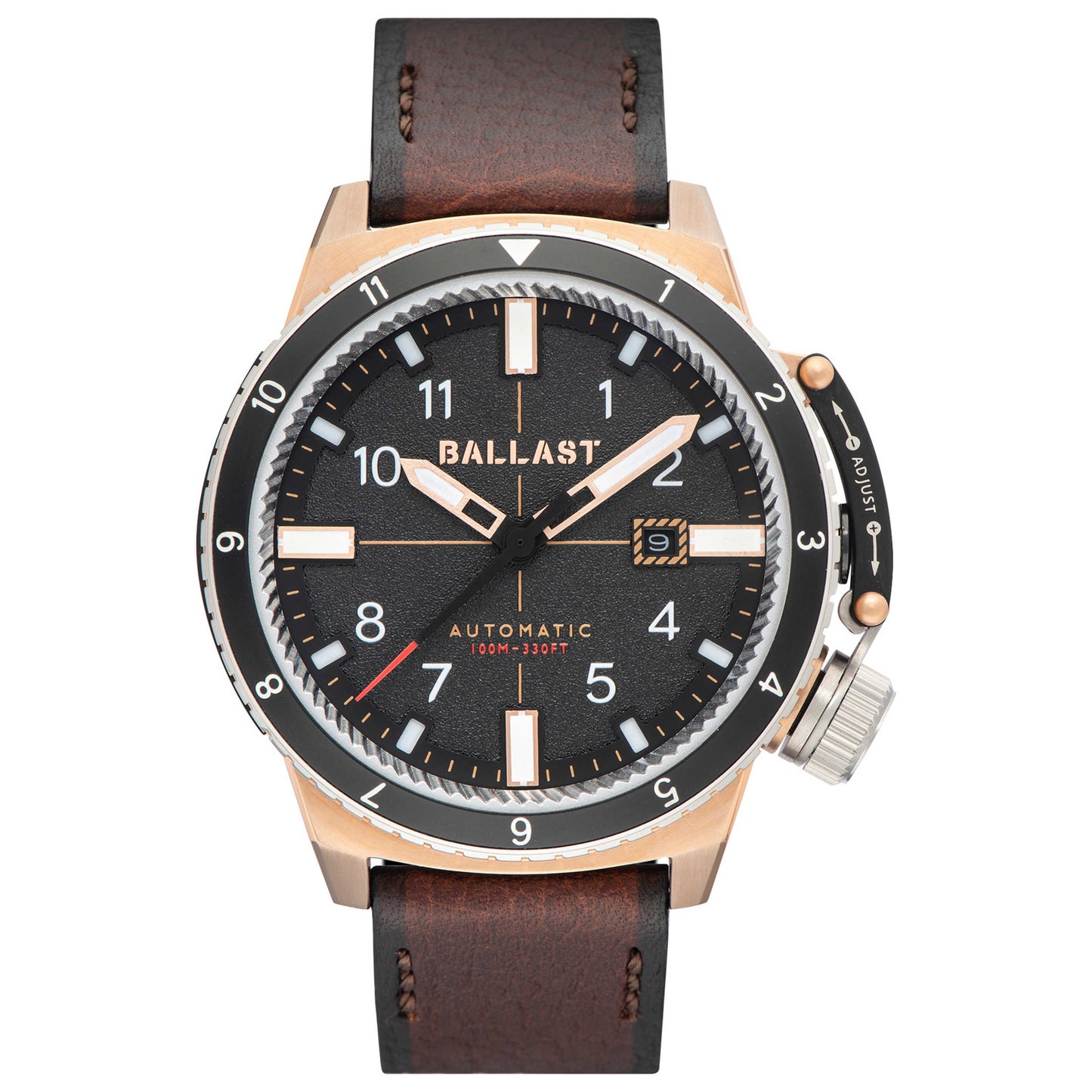 Front view of Ballast Trafalgar Dual Time Men's Automatic Watch BL-3142-05