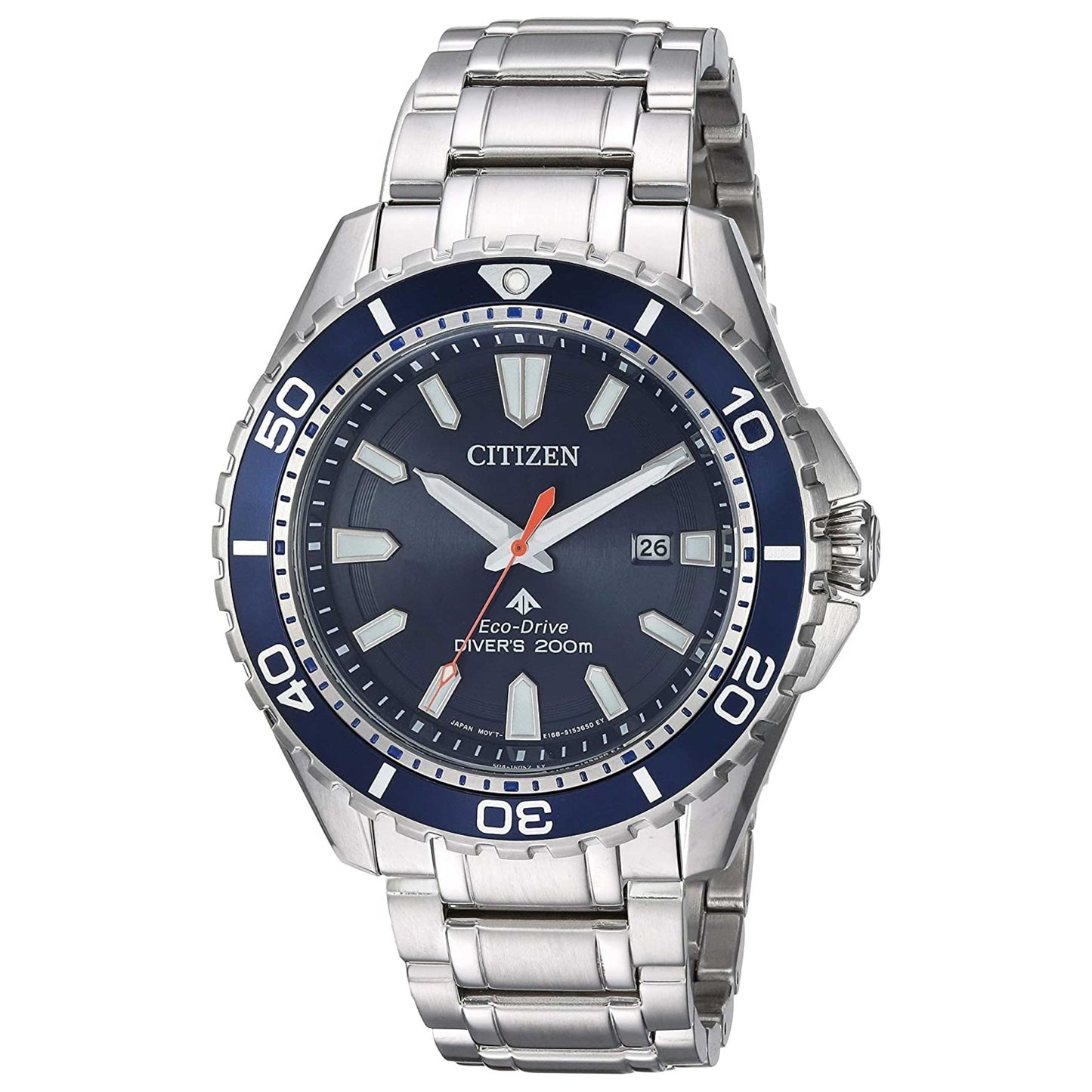 Front view of Citizen Promaster Diver Men's Solar Powered Quartz Eco-Drive Watch BN0191-55L