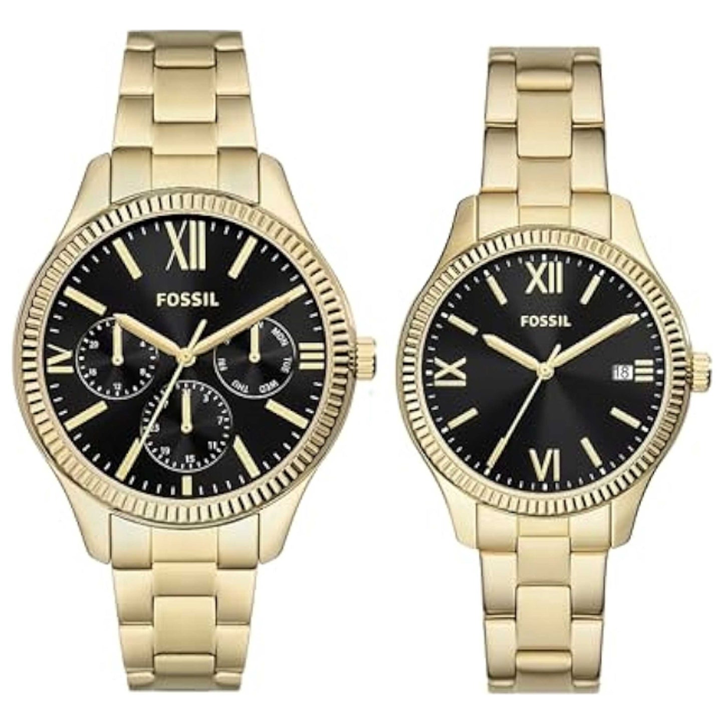 Front view of Fossil His and Hers Unisex Quartz Watch BQ2829SET