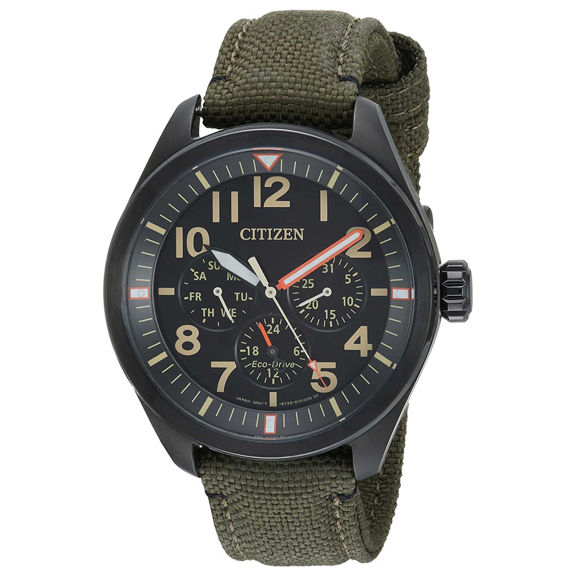 Front view of Citizen Chandler Men's Solar Powered Quartz Eco-Drive Watch BU2055-16E