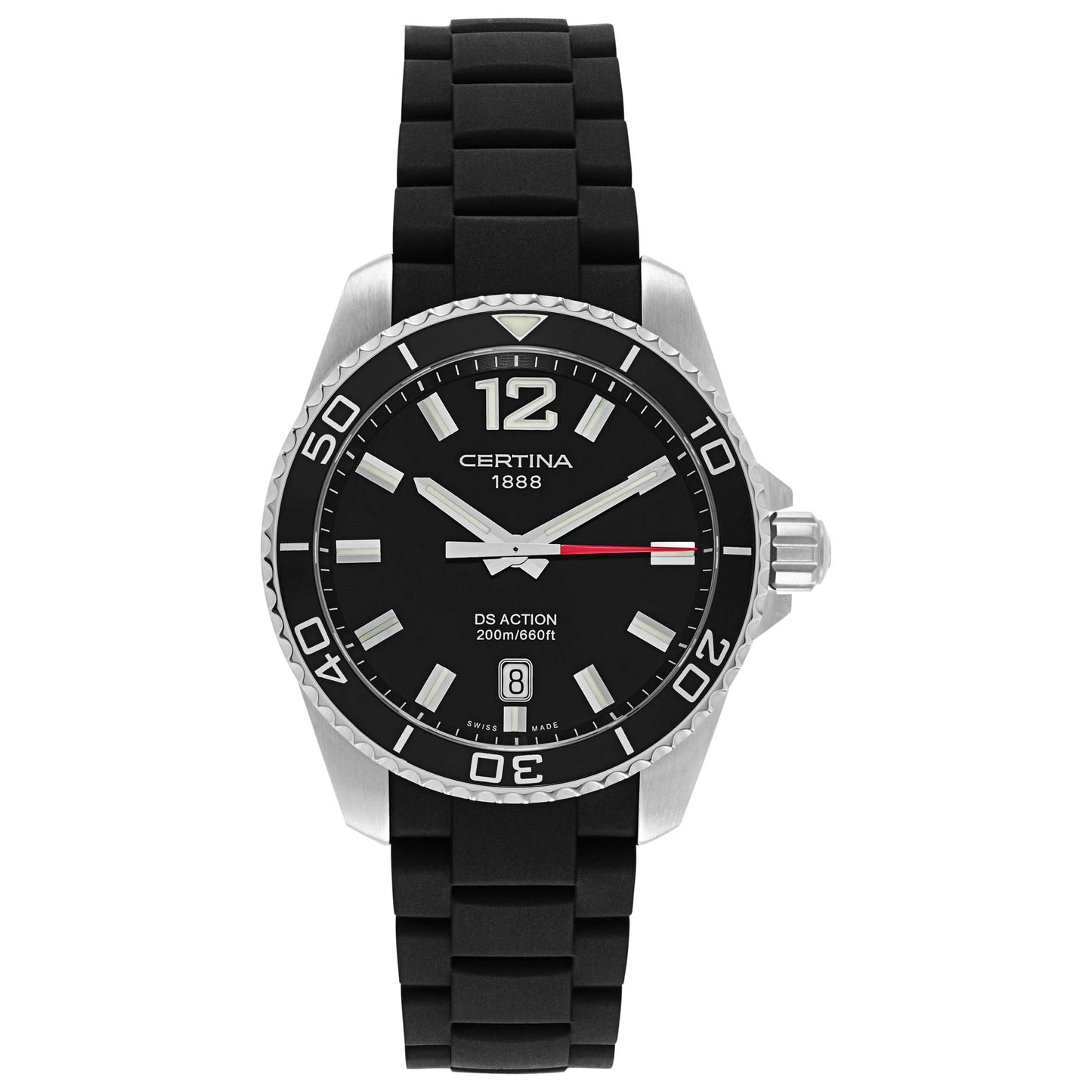 Front view of Certina DS Action Men's Swiss Quartz (Battery-Powered) Watch C013-410-17-057-00