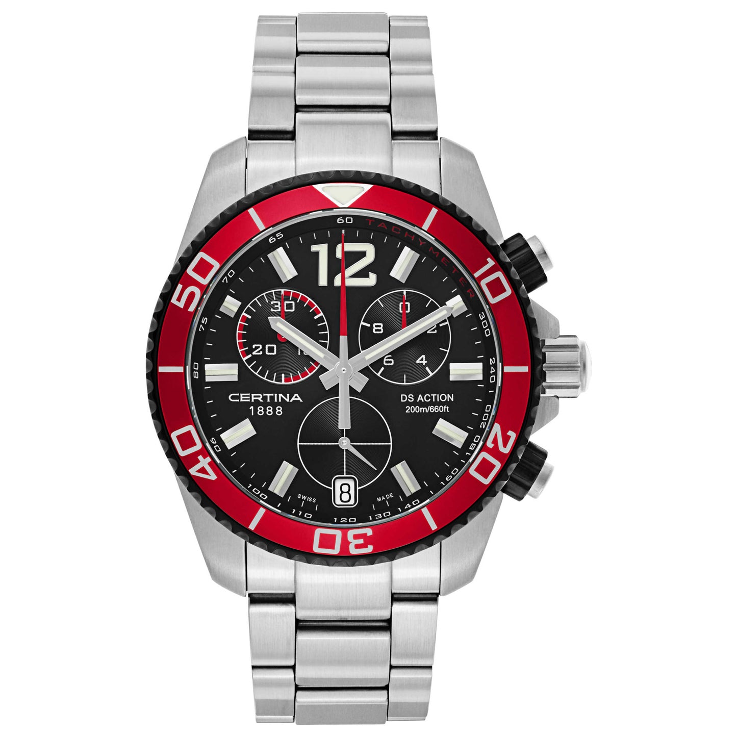 Front view of Certina DS Action Men's Swiss Quartz (Battery-Powered) Watch C013-417-21-057-00