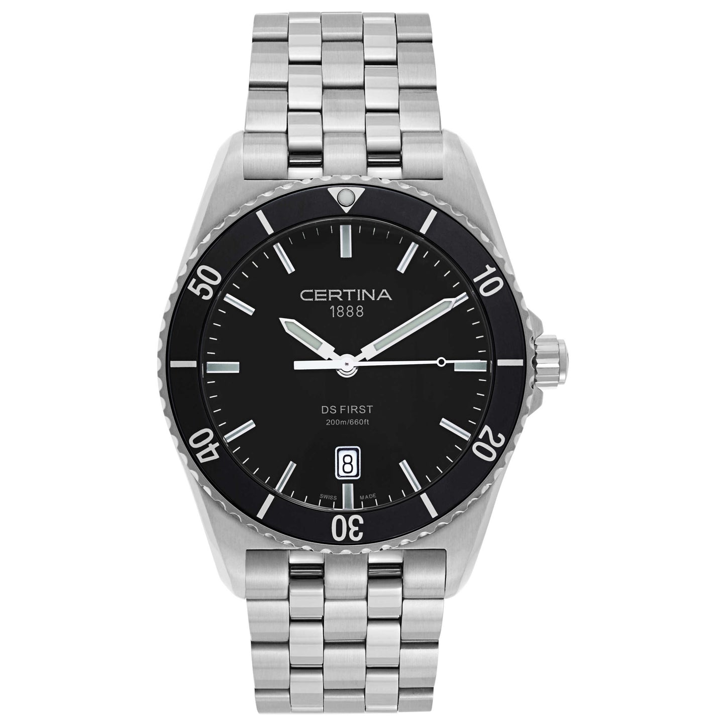 Front view of Certina DS First Men's Swiss Quartz (Battery-Powered) Watch C014-410-11-051-00