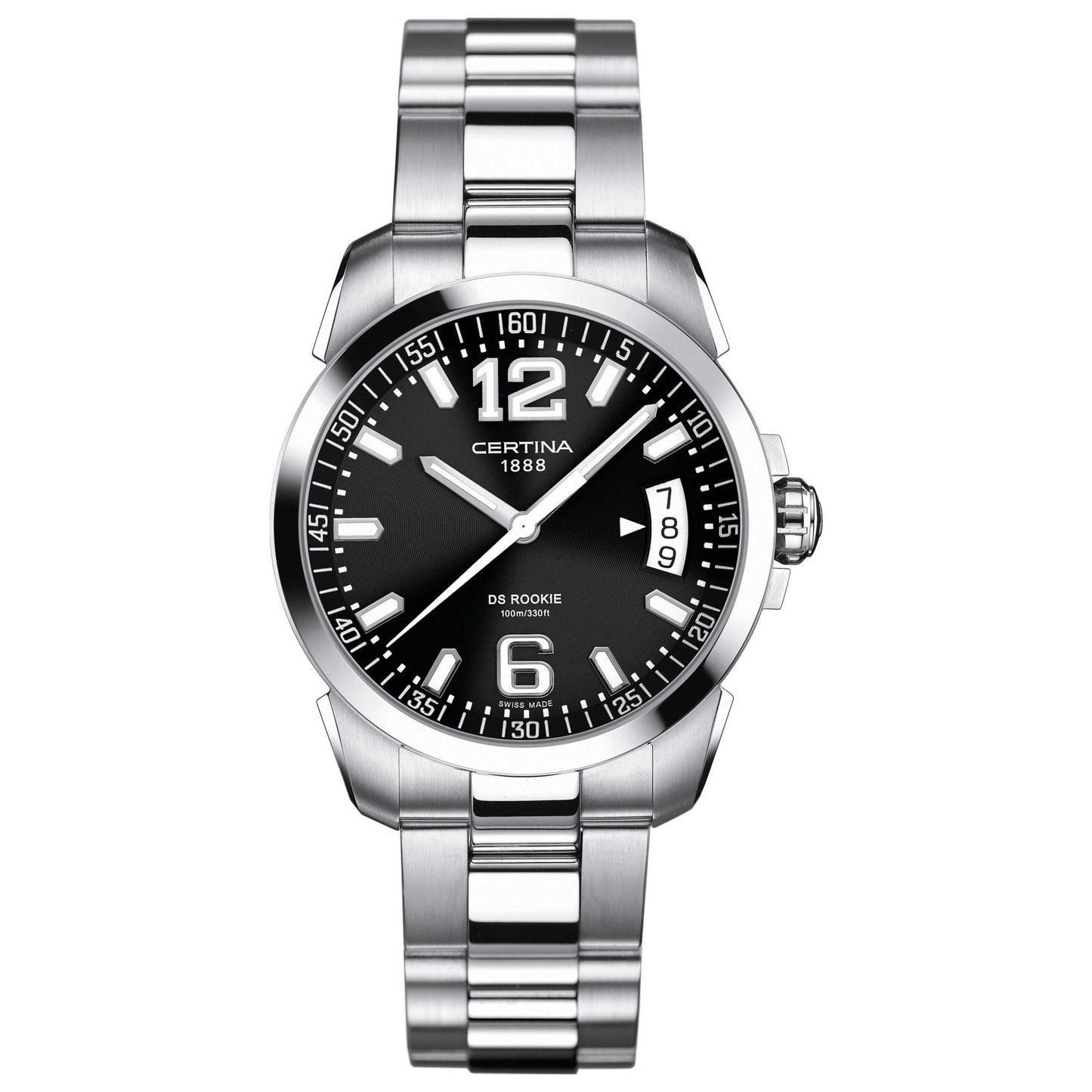 Front view of Certina DS Rookie Men's Swiss Quartz (Battery-Powered) Watch C016-410-11-057-00
