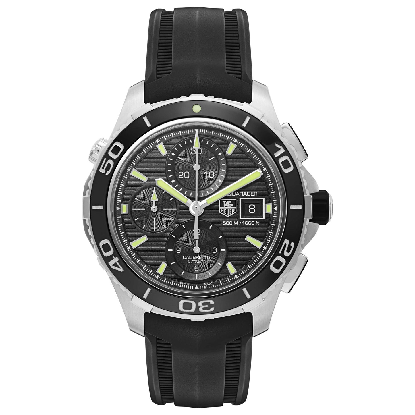 Front view of Tag Heuer Aquaracer Men's Automatic Watch CAK2111-FT8019