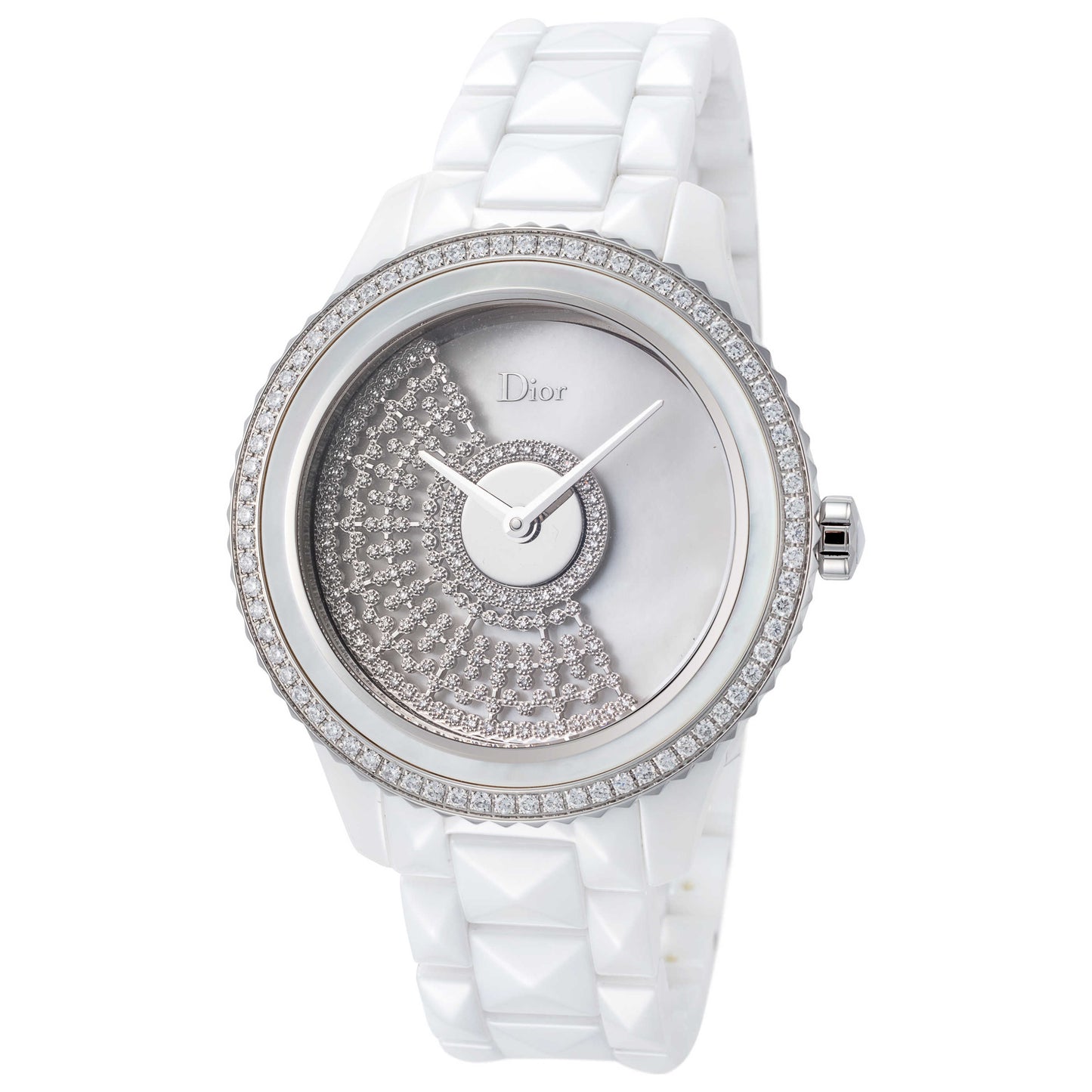 Front view of Christian Dior White VIII Women's Automatic Watch CD124BE4C001
