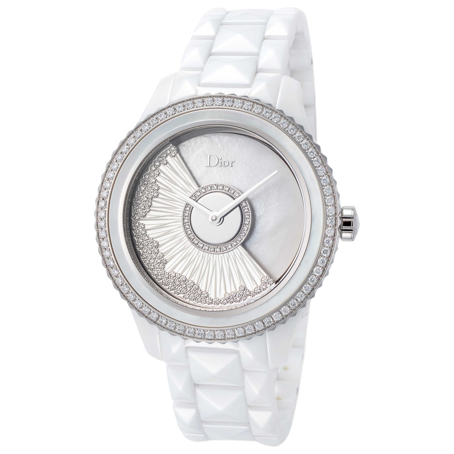 Front view of Christian Dior White VIII Women's Automatic Watch CD124BE4C002