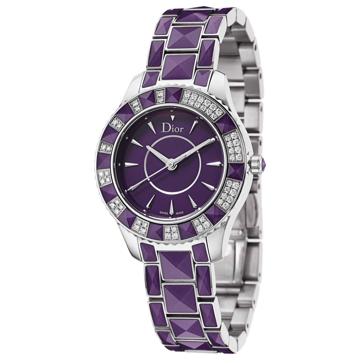 Front view of Christian Dior Christal Women's Swiss Quartz (Battery-Powered) Watch CD143115M001