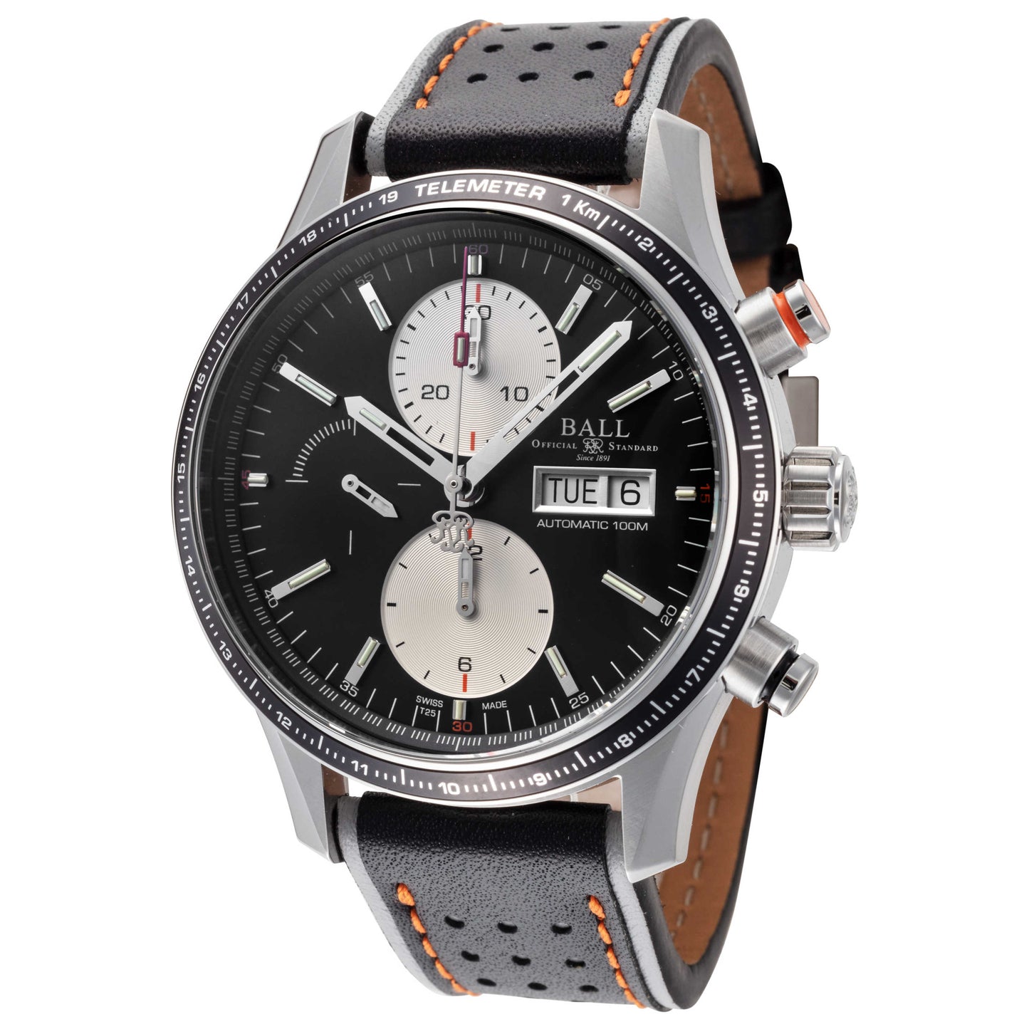 Front view of Ball Fireman Men's Automatic Watch CM3090C-L1J-BK