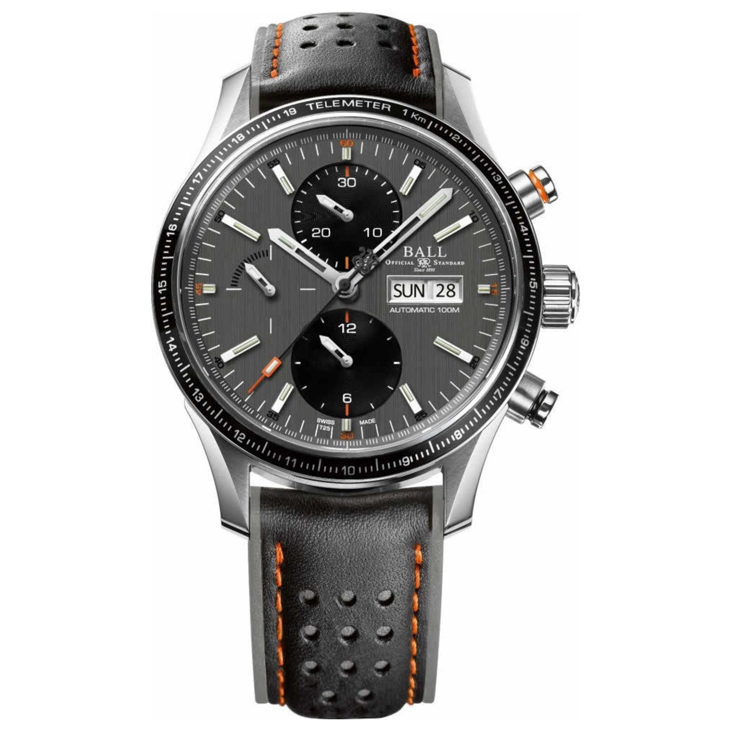 Front view of Ball Fireman Men's Automatic Watch CM3090C-L1J-GY