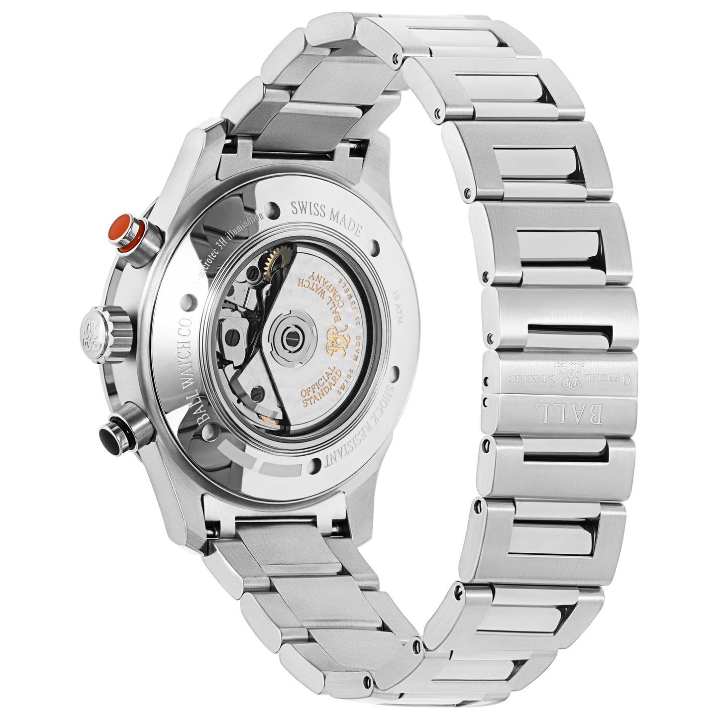 Back view of Ball Fireman Men's Automatic Watch CM3090C-S1J-BK