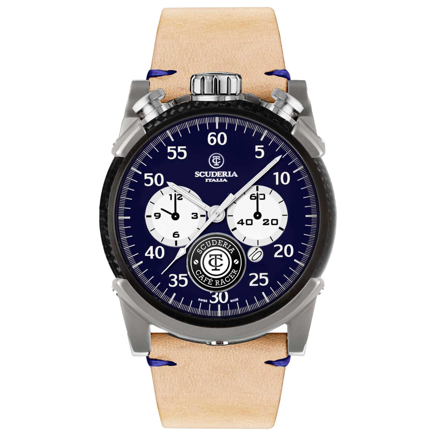 Front view of CT Scuderia Fibra di Carbonio Men's Quartz Watch CS10184-N