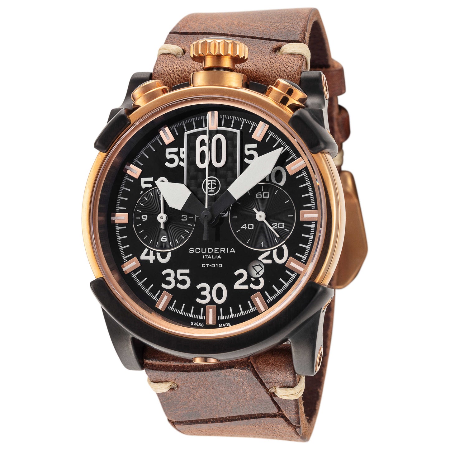 Front view of CT Scuderia Saturno Men's Quartz Watch CS40108