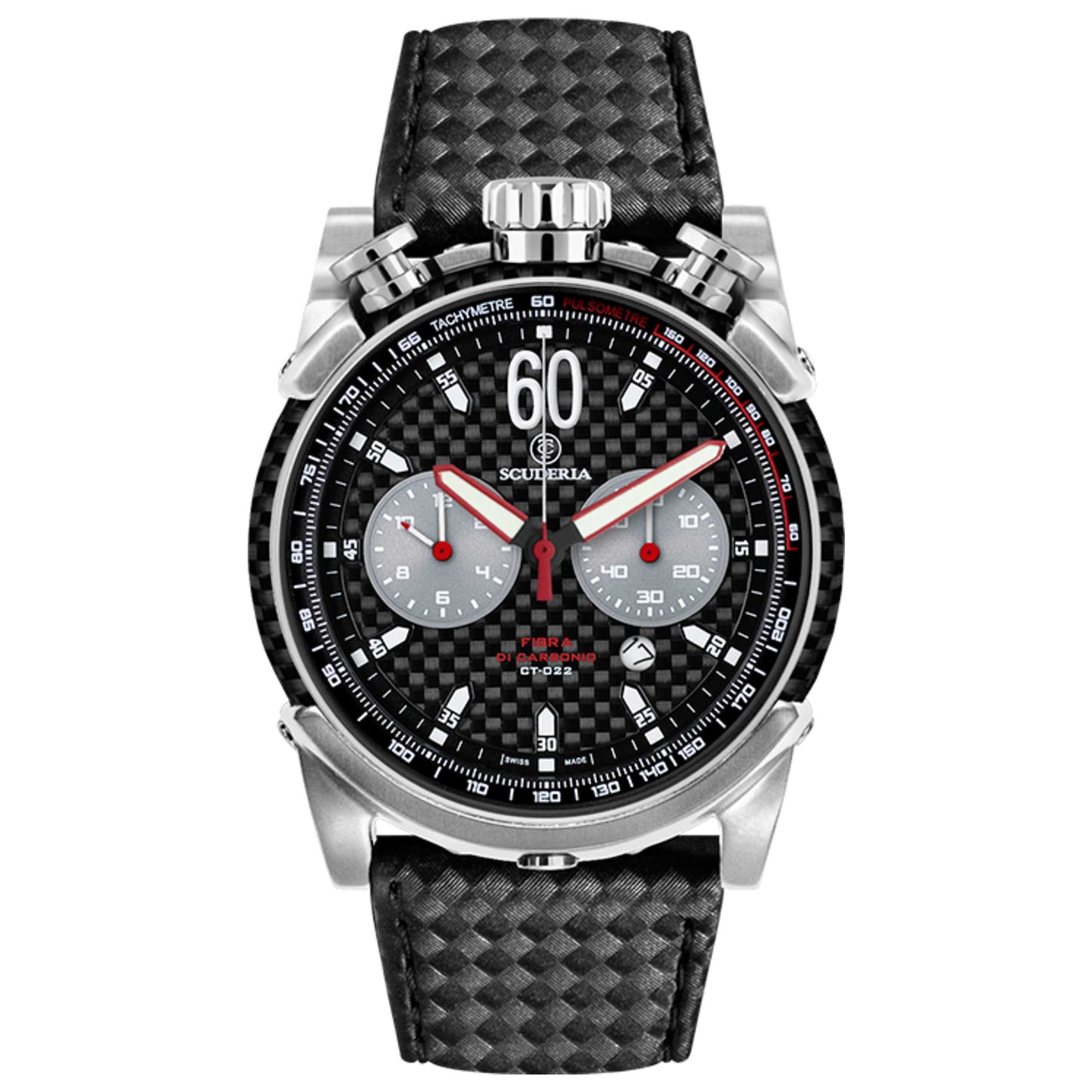 Front view of CT Scuderia Fibra Di Carbonio Men's Quartz Watch CWEI00619