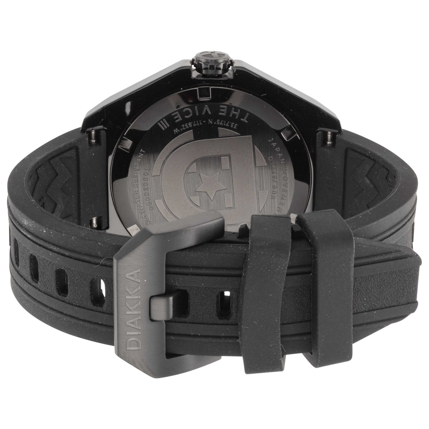 Back view of Diakka The Vice III Men's Quartz Watch D1639-FB-BB