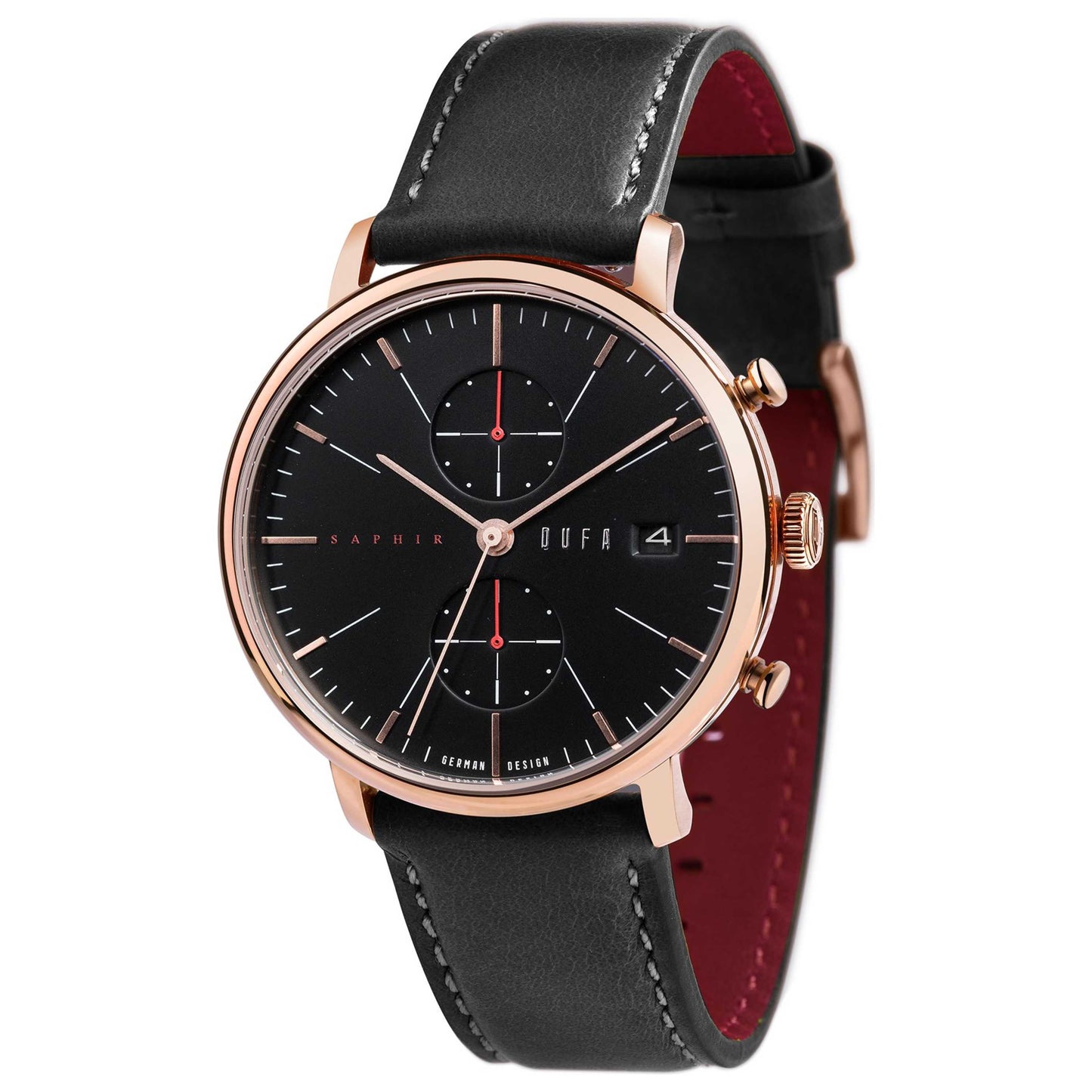 Front view of DuFa Saphir Men's Quartz Watch DF-9027-03