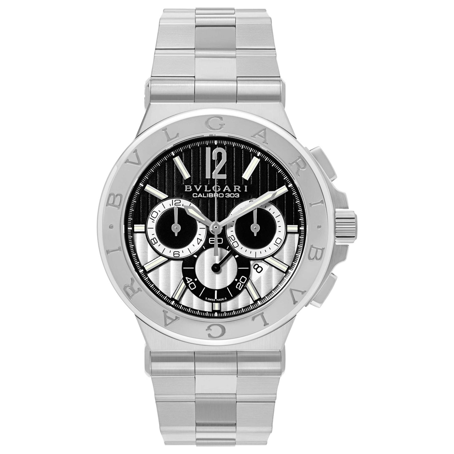 Front view of Bulgari Diagono Men's Automatic Watch DG42BSSDCH