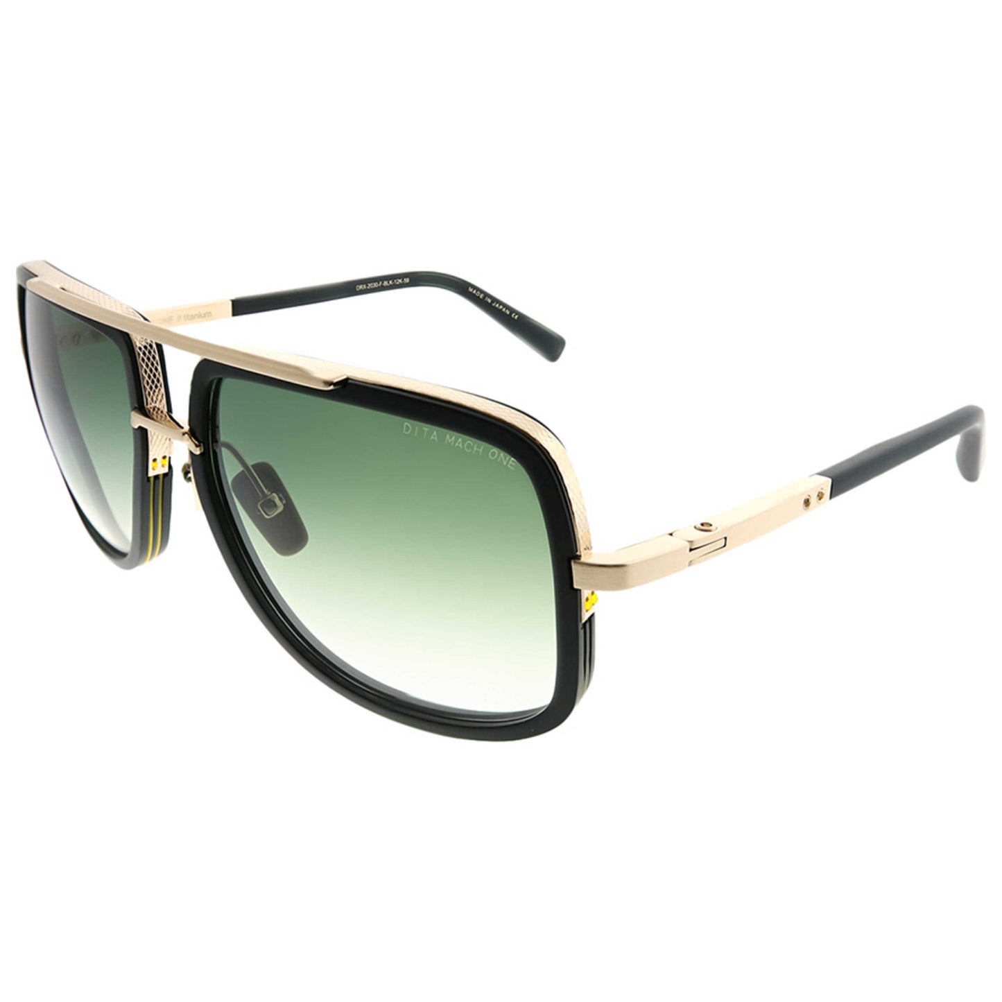 Front view of Dita Mach-One Unisex Sunglasses DRX-2030-F-BLK-12K-59