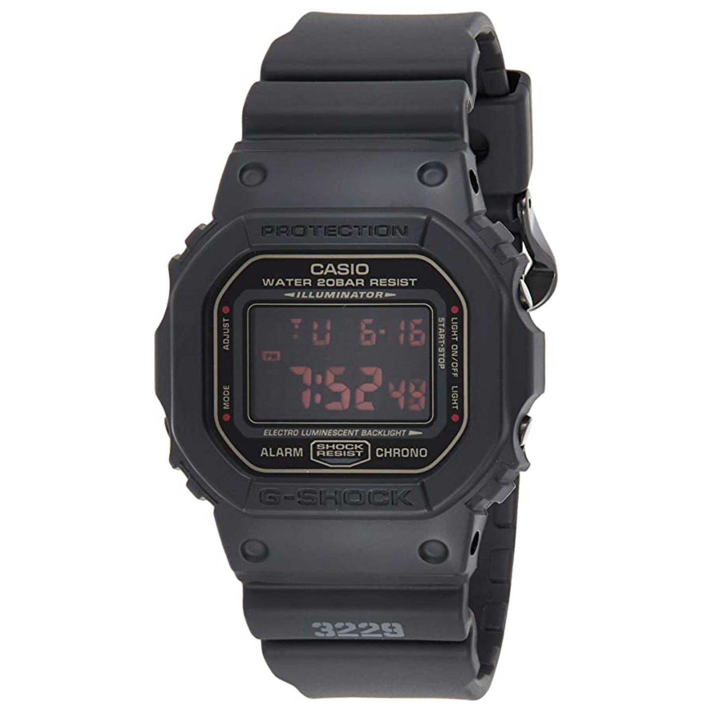Front view of Casio G-Shock Men's Quartz Watch DW-5600MS-1HDR
