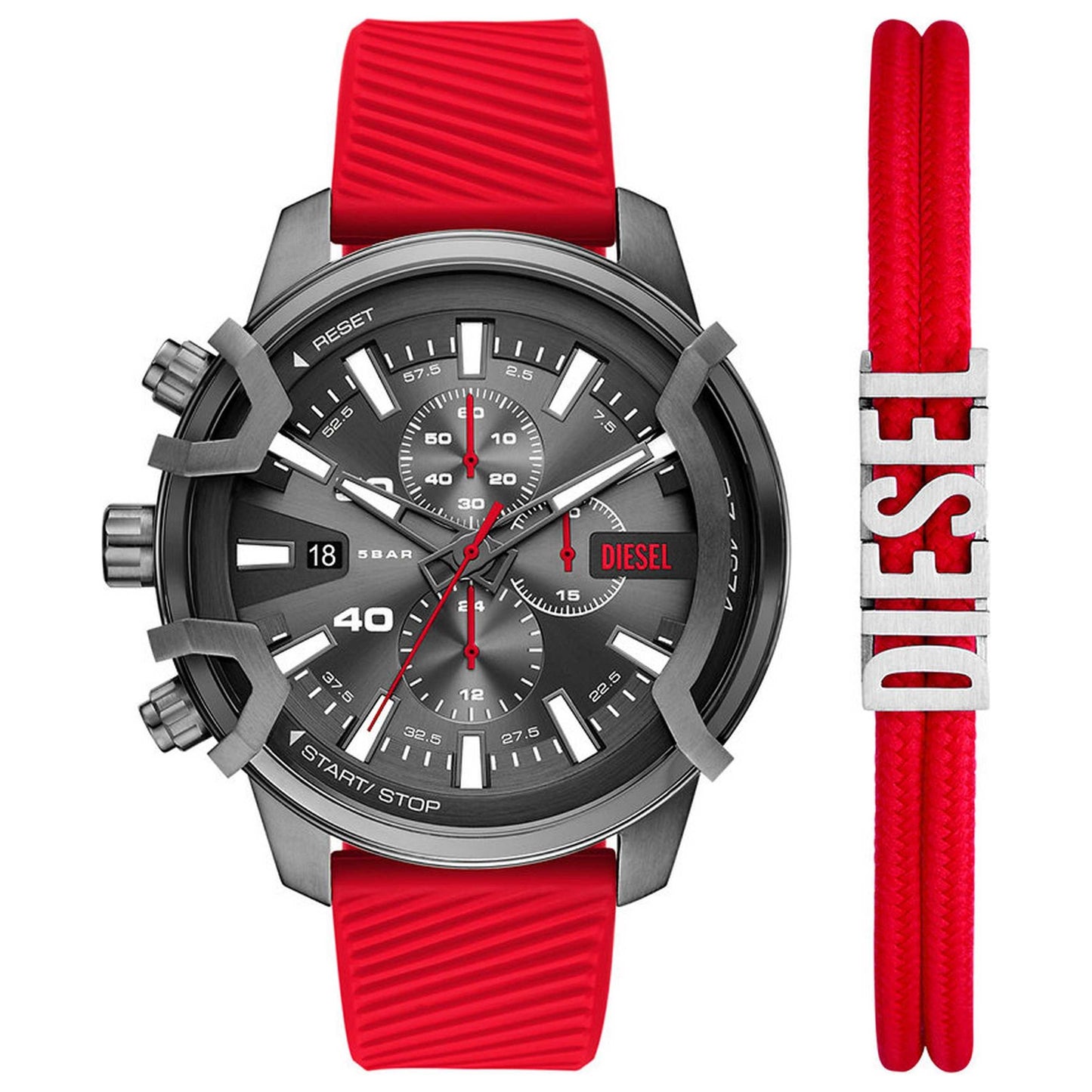 Front view of Diesel Griffed Men's Quartz Watch DZ4673SET