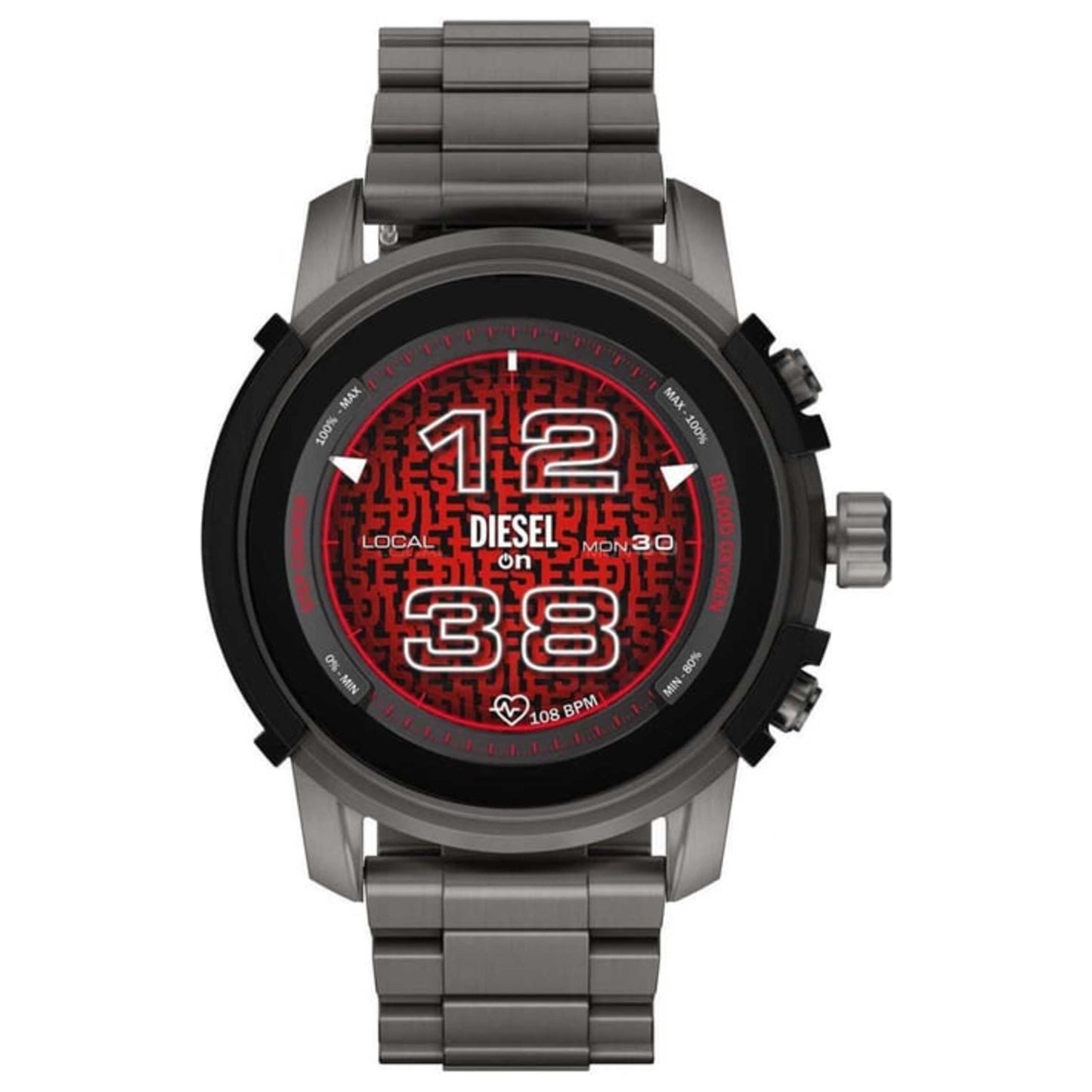 Front view of Diesel Griffed Men's Quartz Smartwatch DZT2042R