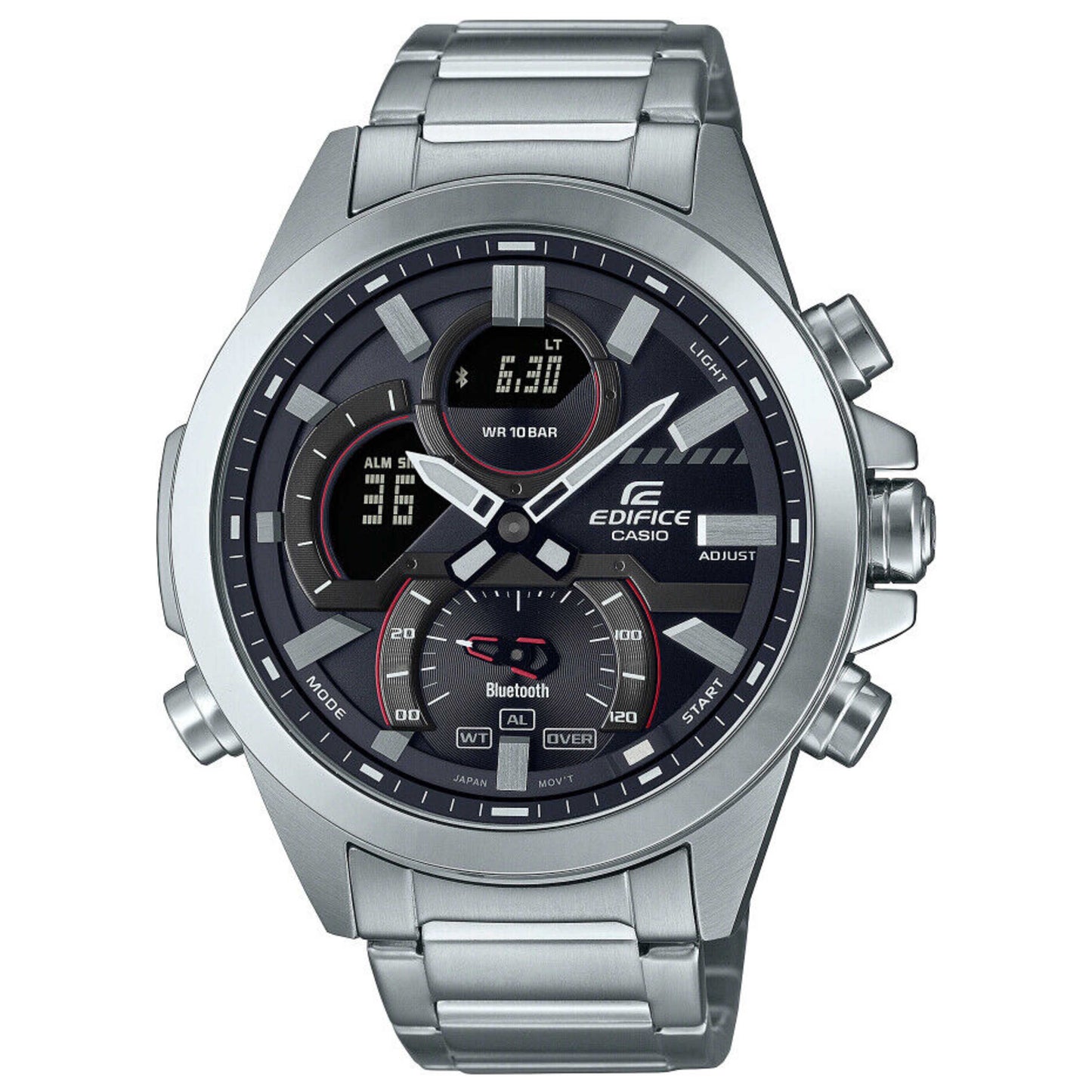 Front view of Casio Edifice Men's Quartz Smartwatch ECB-30D-1ADF