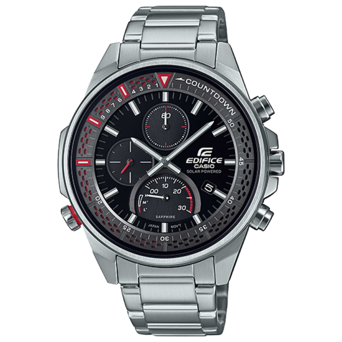 Front view of Casio Edifice Men's Solar Watch EFS-S590D-1AVUDF