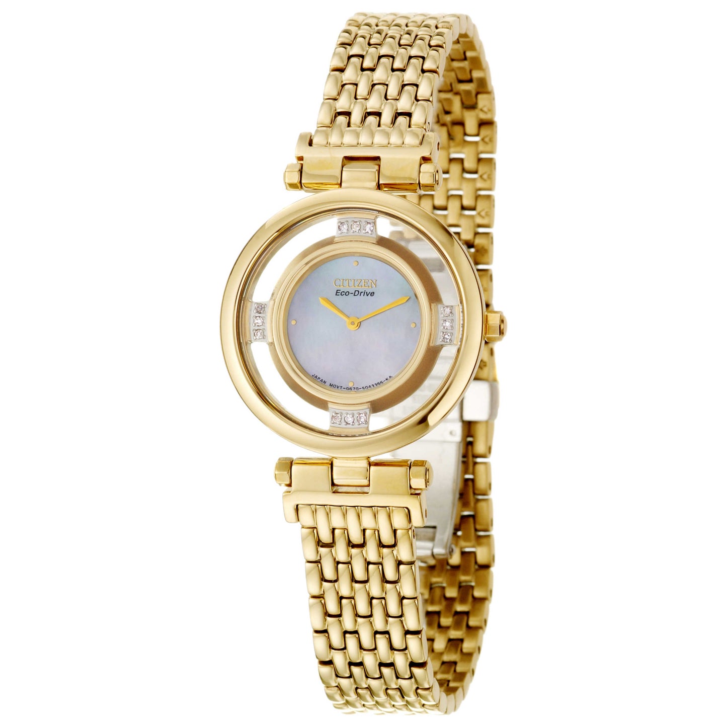 Front view of Citizen Stiletto Women's Solar Powered Quartz Eco-Drive Watch EG3102-54D
