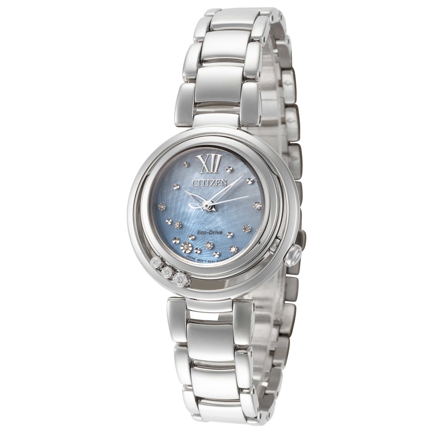 Front view of Citizen L Sunrise Women's Solar Watch EM0320-59D