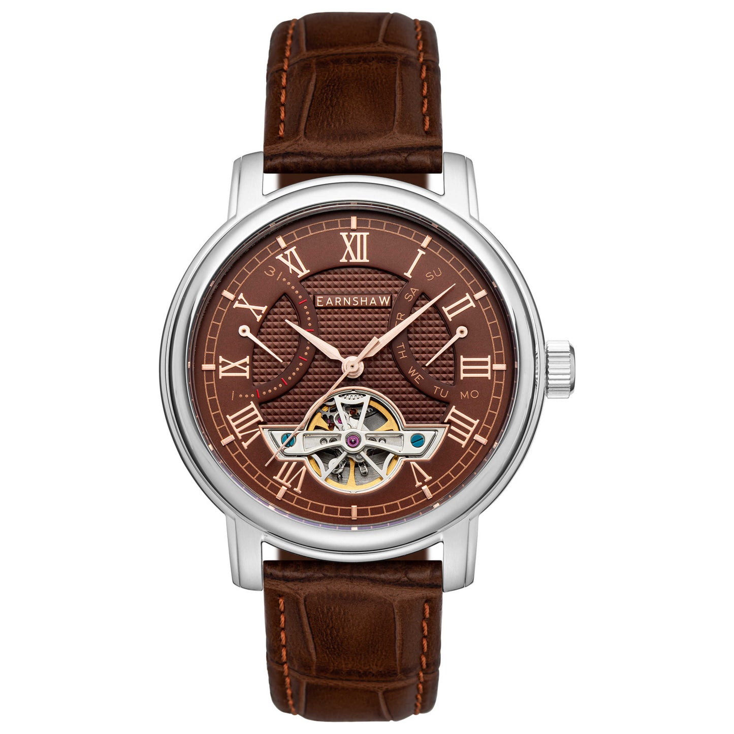 Front view of Thomas Earnshaw Longcase Double Retrograde Men's Automatic Watch ES-8169-03