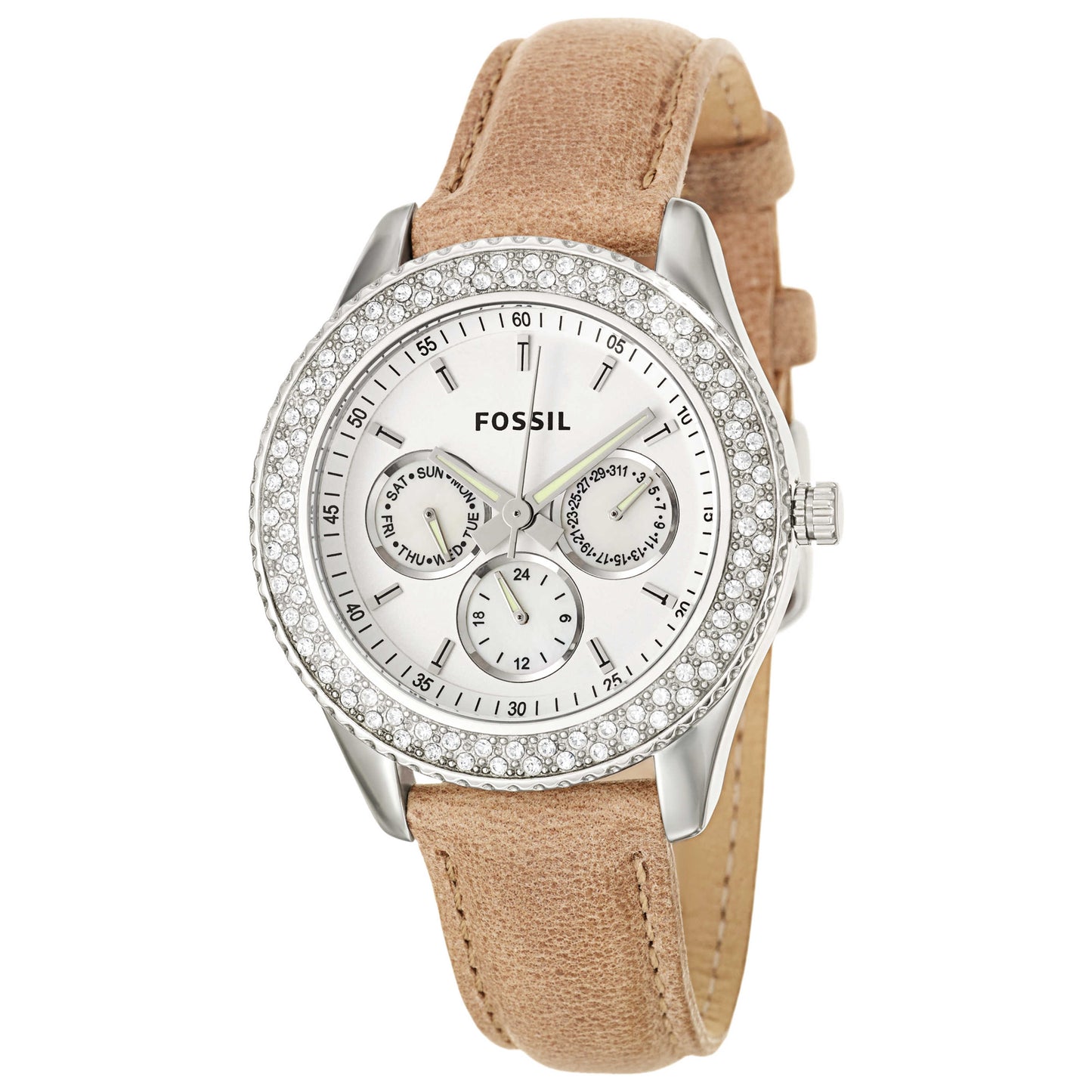Front view of Fossil Stella Women's Japanese Quartz (Battery-Powered) Watch ES2997