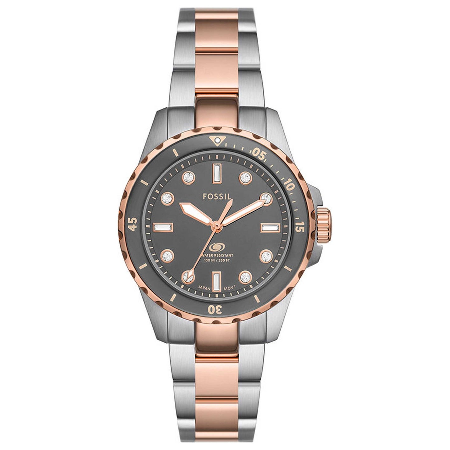 Front view of Fossil Blue Dive Women's Quartz Watch ES5348