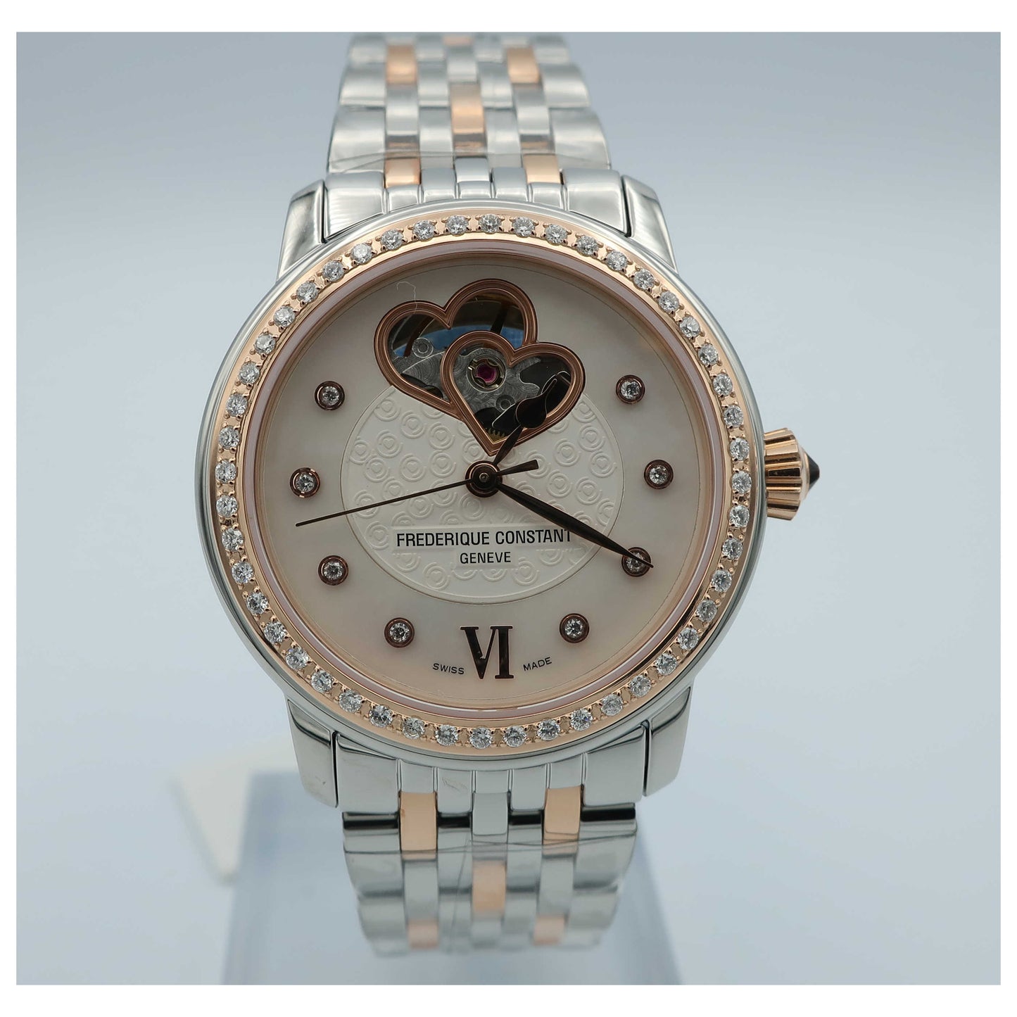 Front view of Frederique Constant World Heart Federation Women's Automatic Watch FC-310WHF2PD2B3-SD