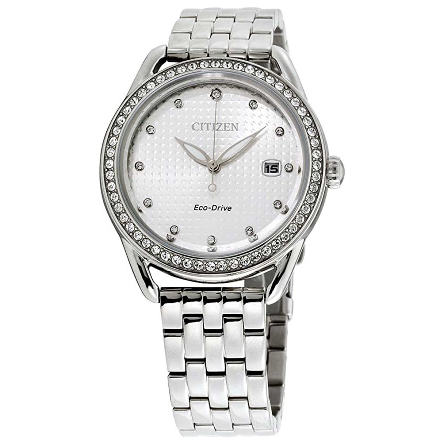 Front view of Citizen Dress Women's Solar Powered Quartz Eco-Drive Watch FE6110-55A