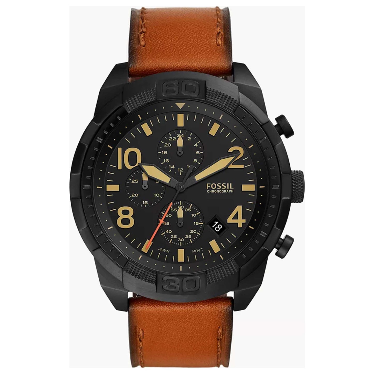 Front view of Fossil Bronson Men's Quartz Watch FS5714