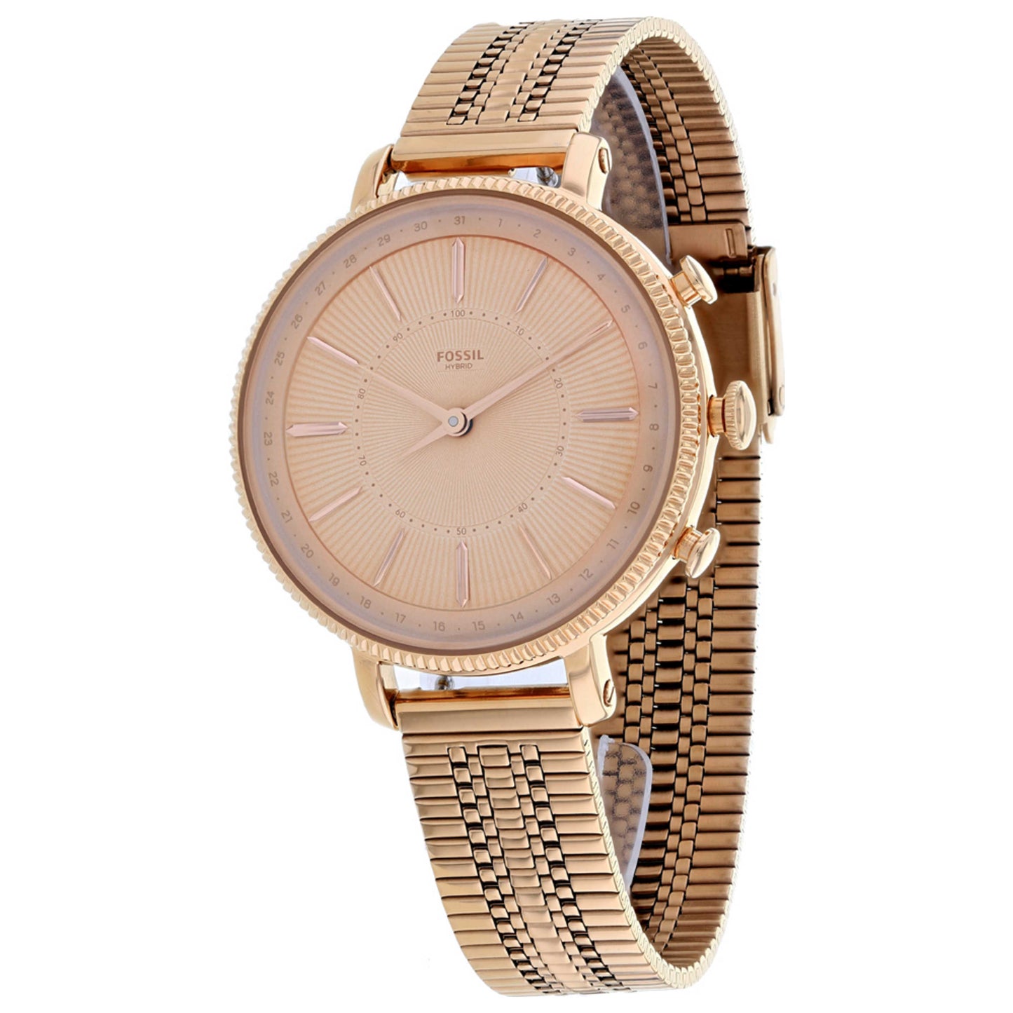Front view of Fossil Hybrid Smartwatch Cameron Women's Quartz Smartwatch FTW5054