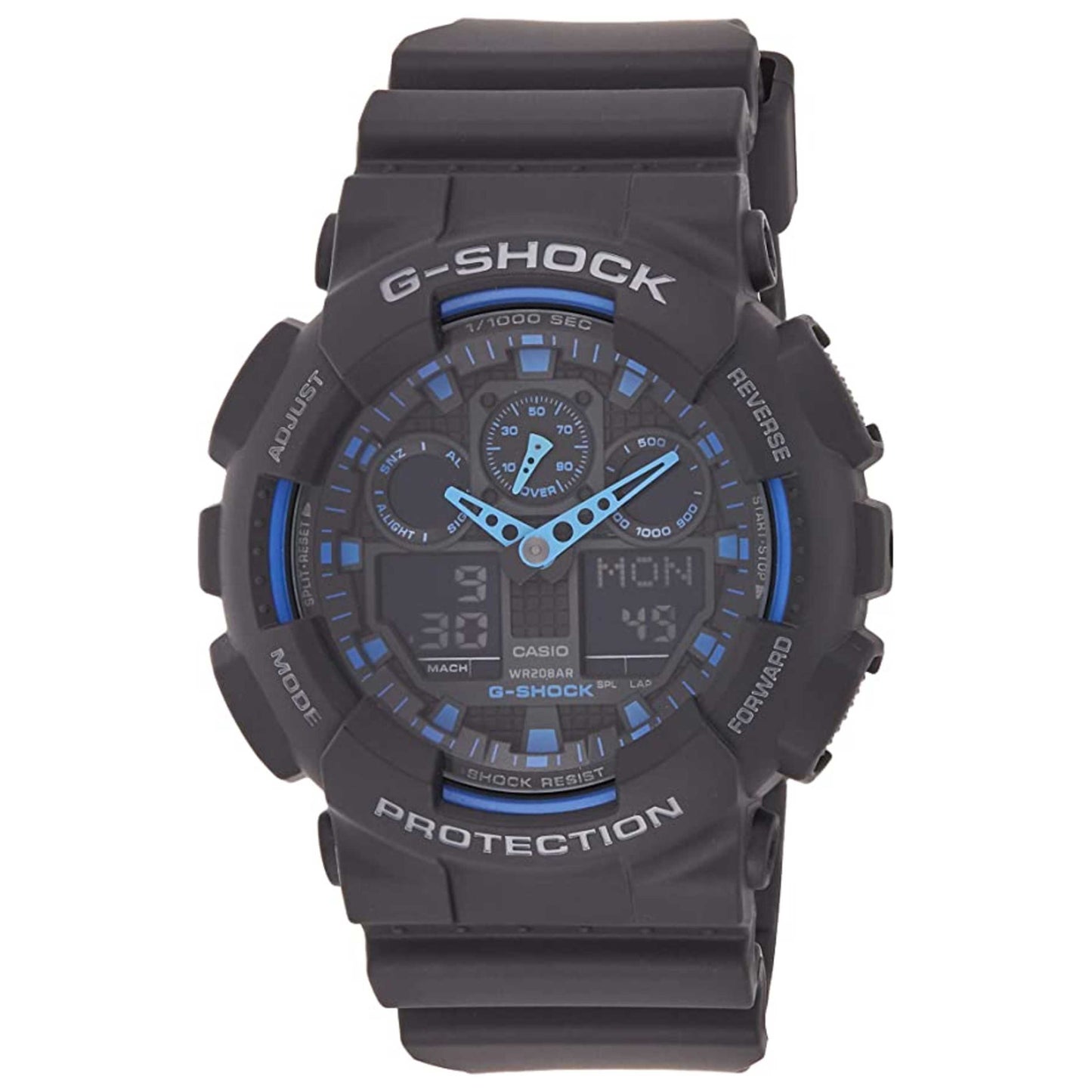 Front view of Casio G-Shock Men's Quartz Watch GA-100-1A2NDR