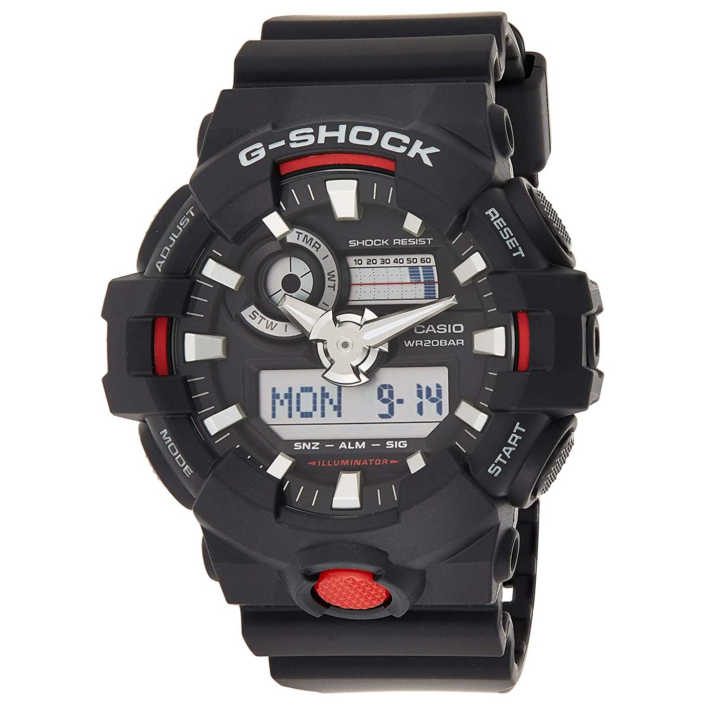 Front view of Casio G-Shock Men's Quartz Watch GA700-1A