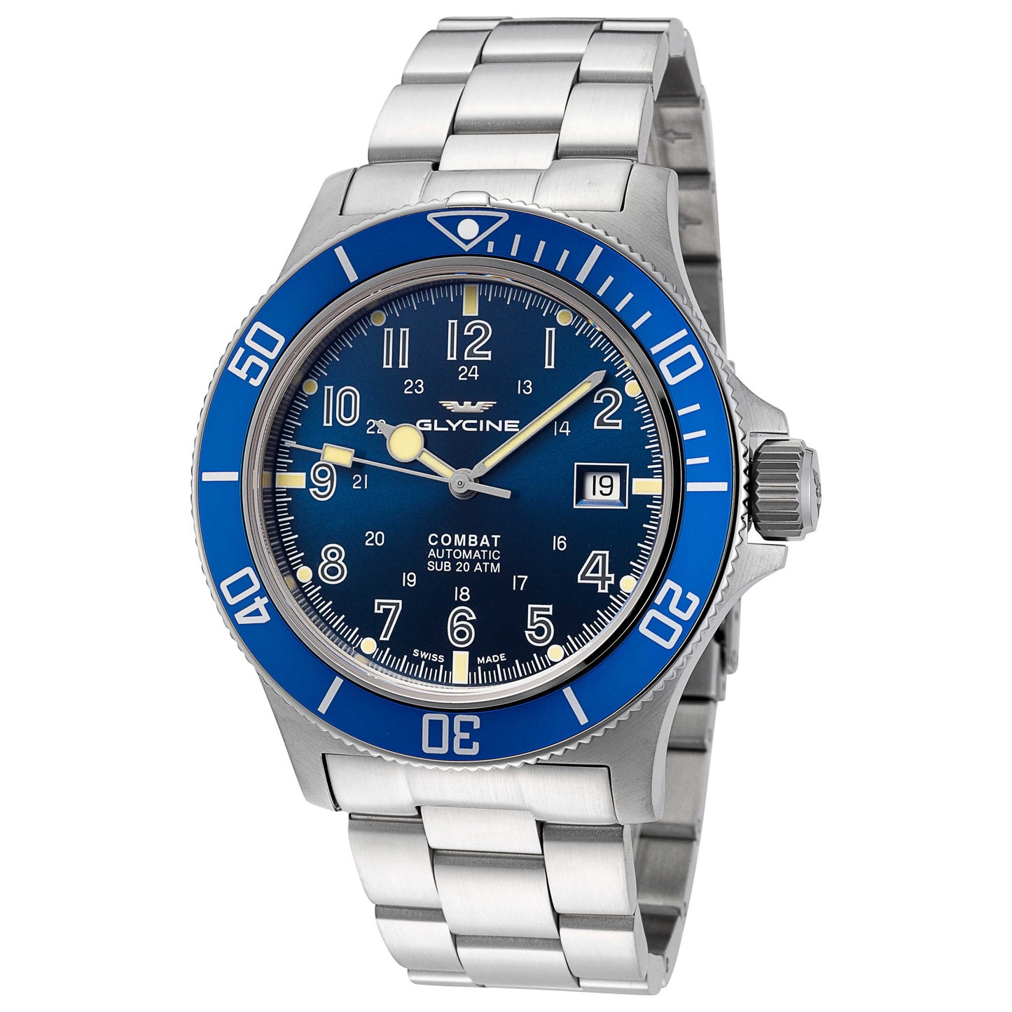 Front view of Glycine Combat Sub 42 Men's Automatic Watch GL0077