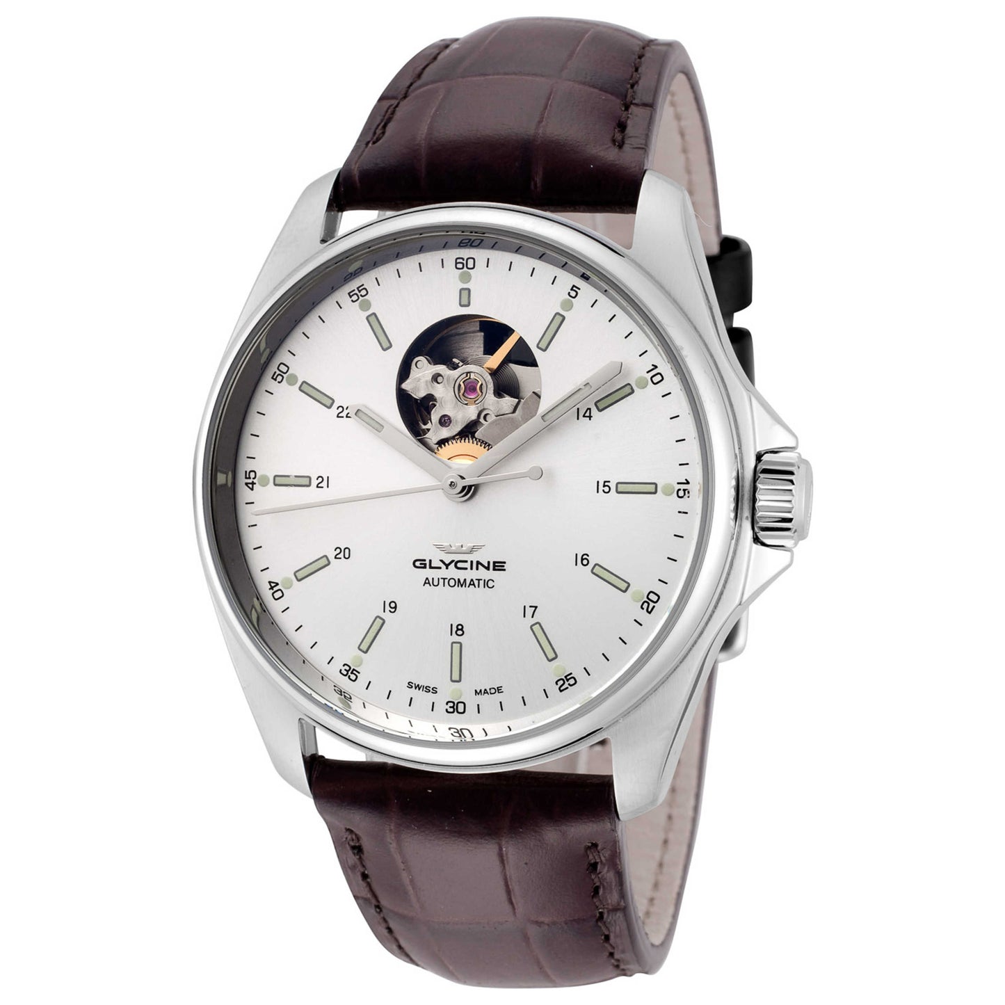 Front view of Glycine Combat Classic Open Heart Men's Automatic Watch GL0120