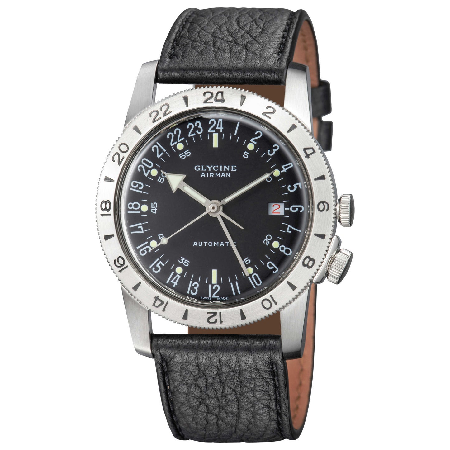 Front view of Glycine Airman No. 1 GMT Men's Automatic Watch GL0162