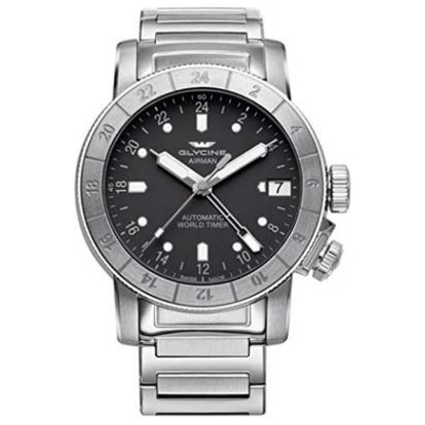 Front view of Glycine Airman 46 GMT Men's Automatic Watch GL0168