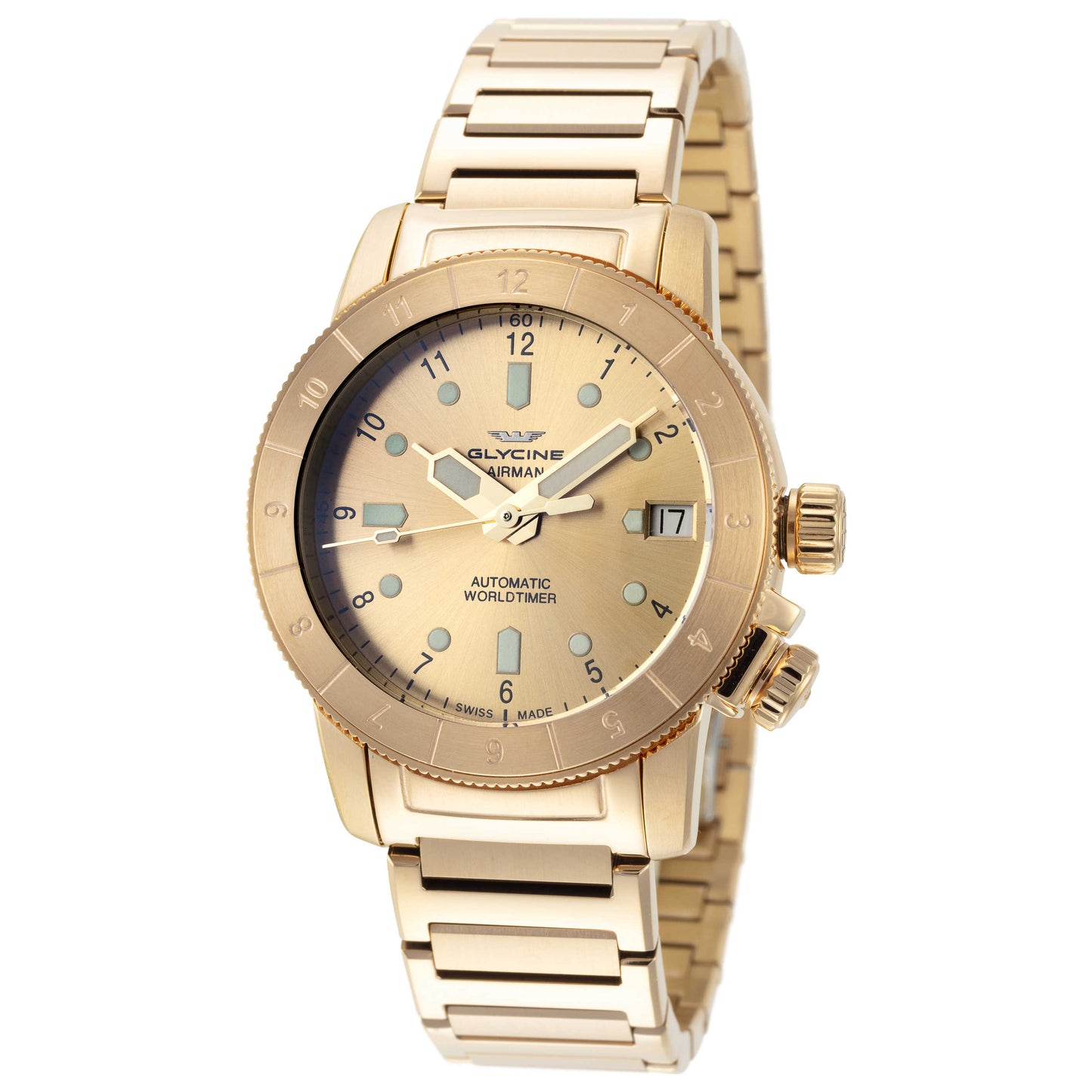 Front view of Glycine Airwoman 36 Double Twelve Women's Automatic Watch GL0172