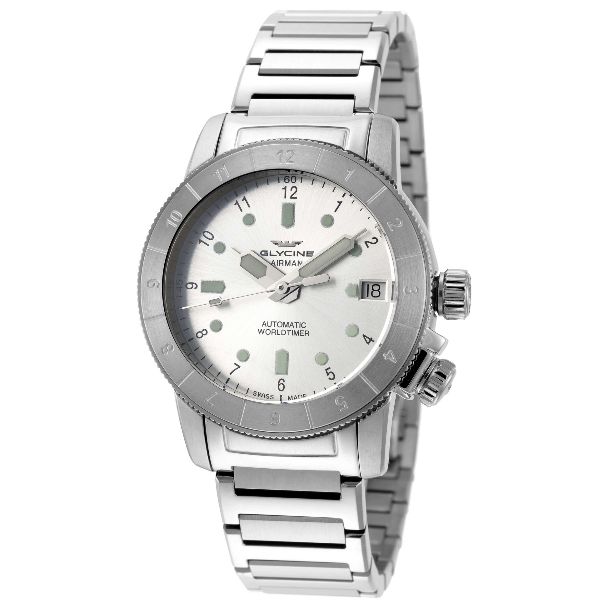 Front view of Glycine Airwoman 36 Double Twelve Women's Automatic Watch GL0180