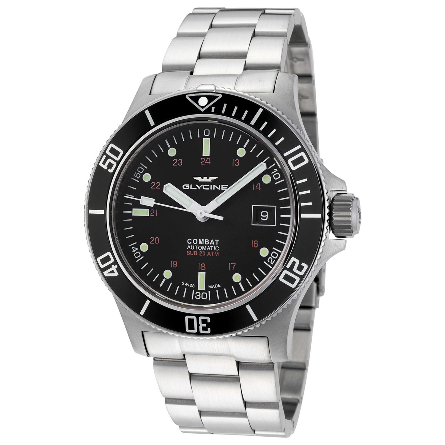 Front view of Glycine Combat Sub Men's Automatic Watch GL0185